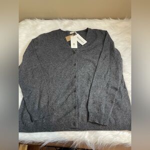 New with tags WoolOvers Classic merino and cashmere Gray cardigan Sweater